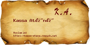 Kassa Aténé névjegykártya